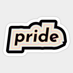 LGBTQ Pride Word with Pride Flag Pastel Sticker